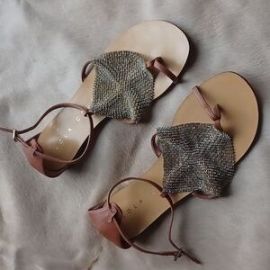 LOLA CRUZ rhinstone  sandals